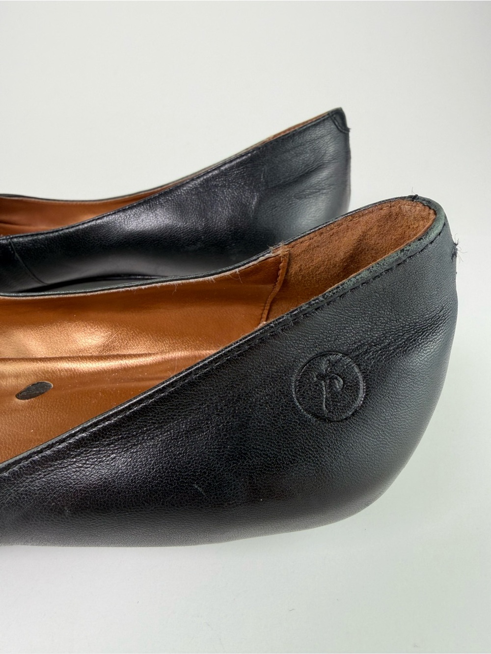 Bronx Pointed Toe Leather Ballet Flats Shoes US 9 9.5 = EU 40 Black Office Siren - Picture 4 of 9
